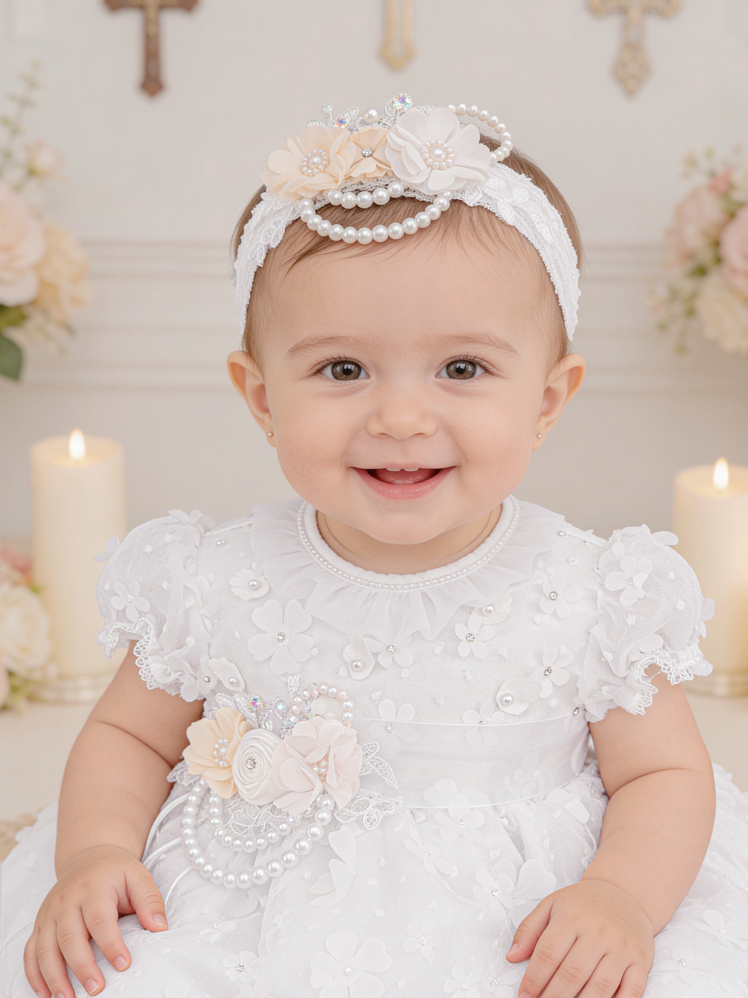 Vestido Bautizo Mini Lupita Hojitas