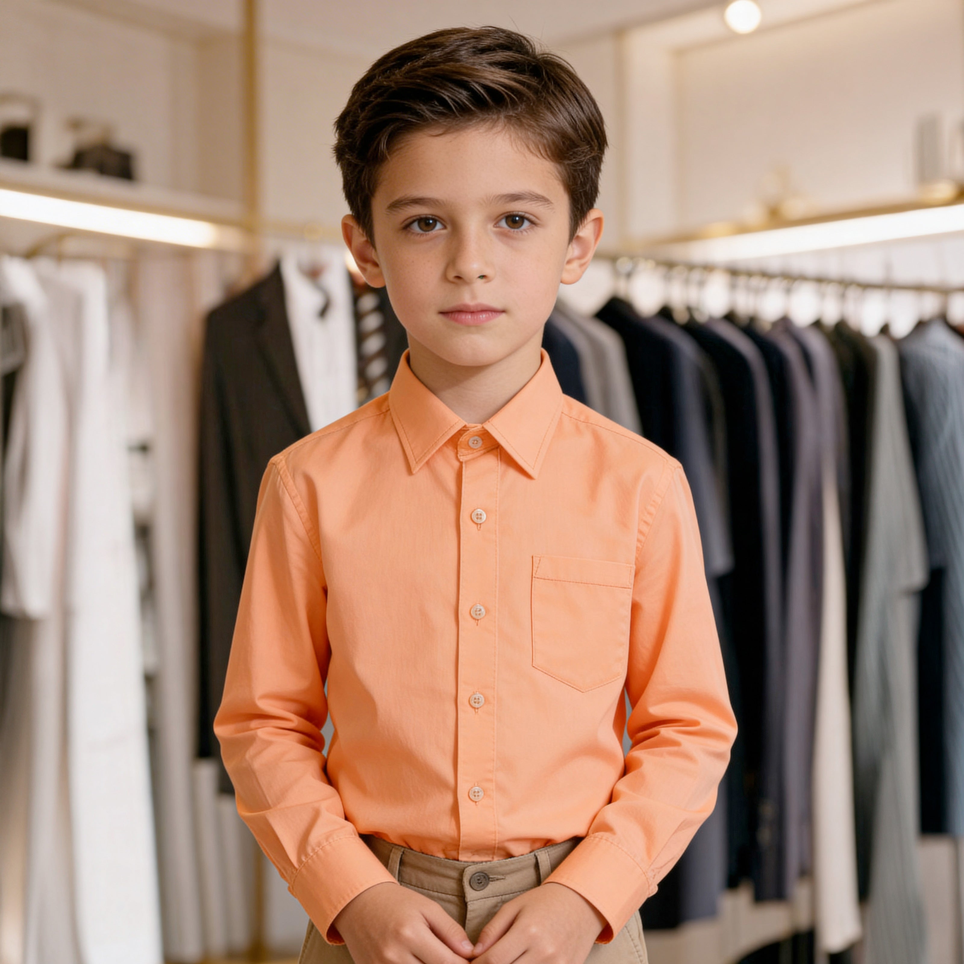 Camisa Manga Larga Naranja