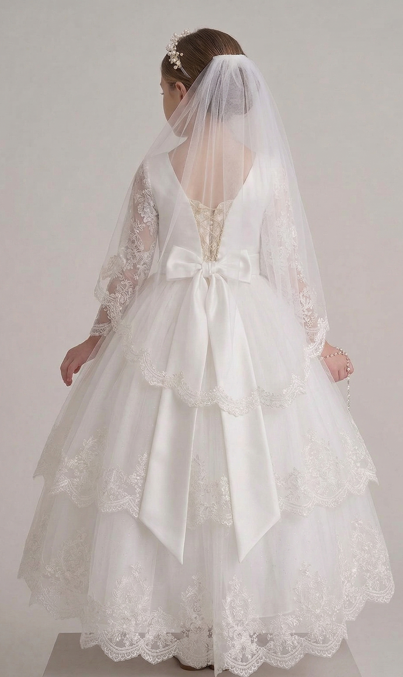 Vestido Primera Comunión Desmontable Olivia Manga 3/4