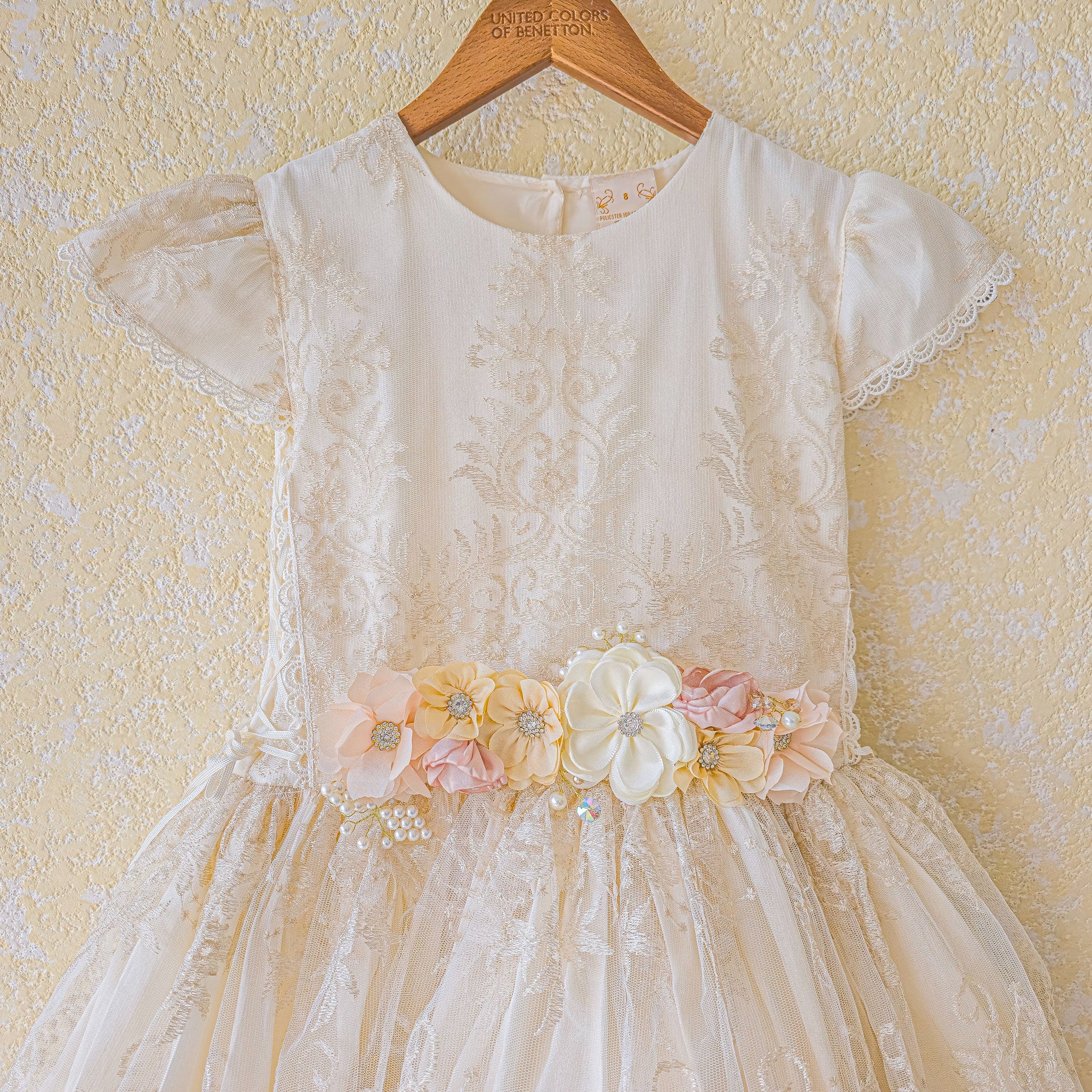 Vestido primera comunión en color beige modelo kristel foto 13