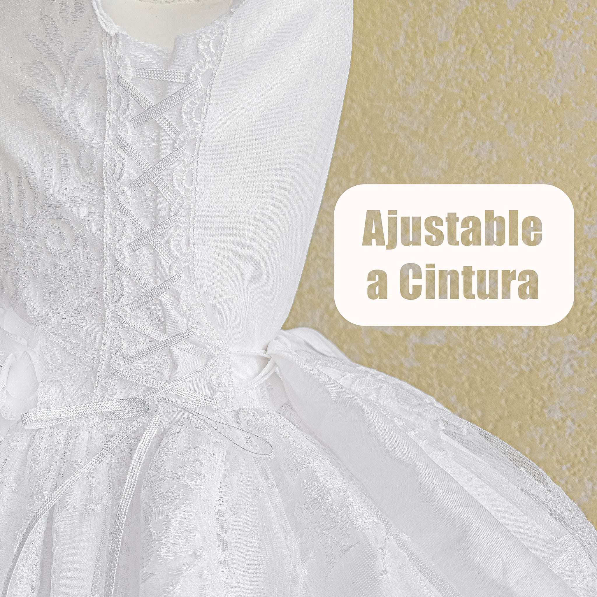 Vestido primera comunión en color blanco modelo kristel foto 5