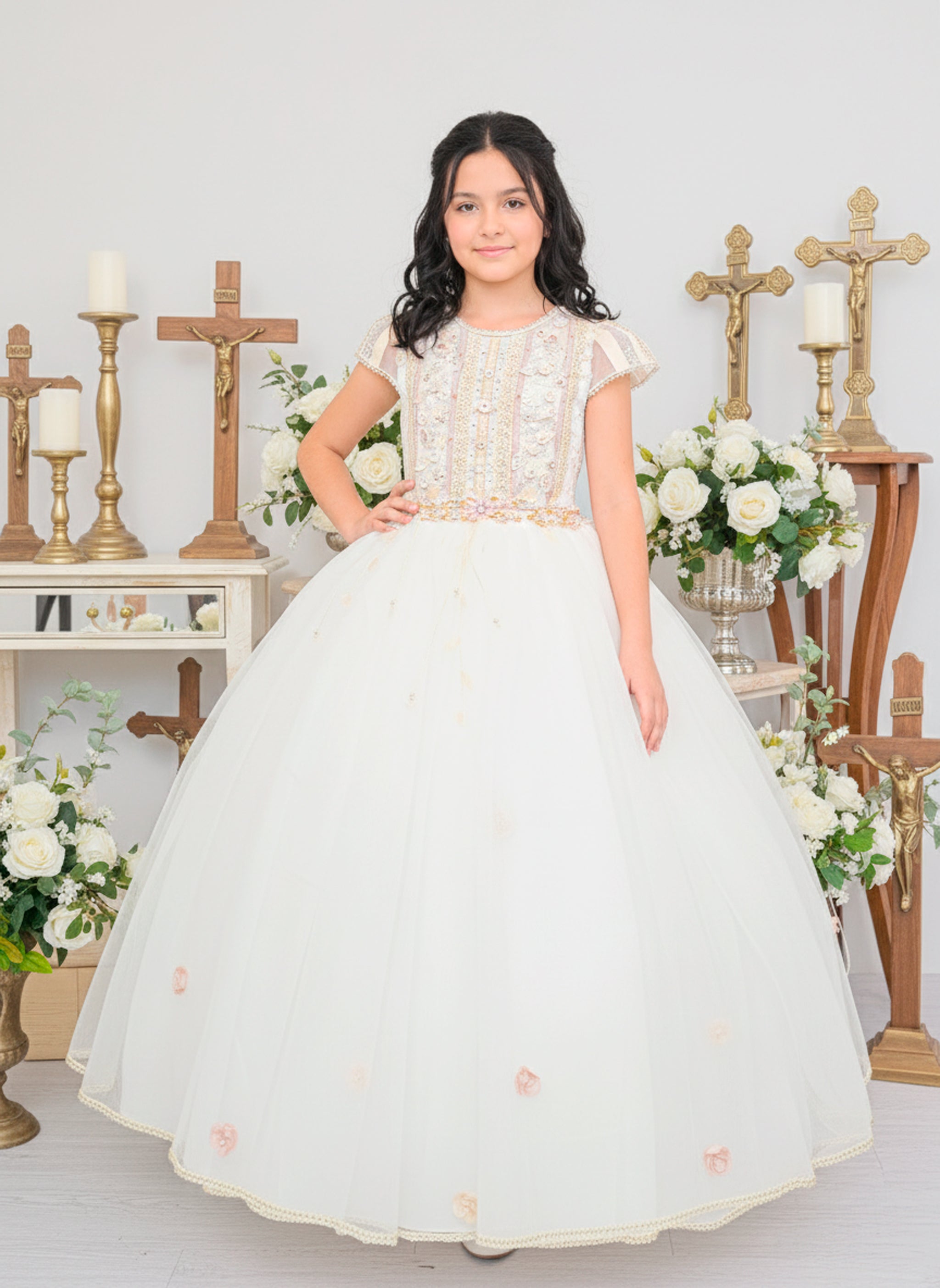 Vestido Primera Comunión Rosa 2