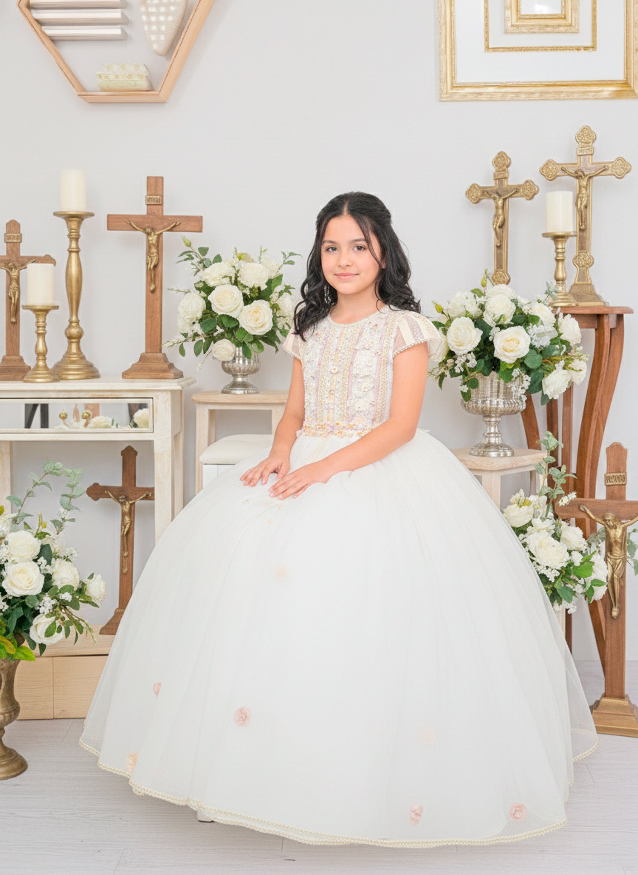 Vestido Primera Comunión Rosa 2