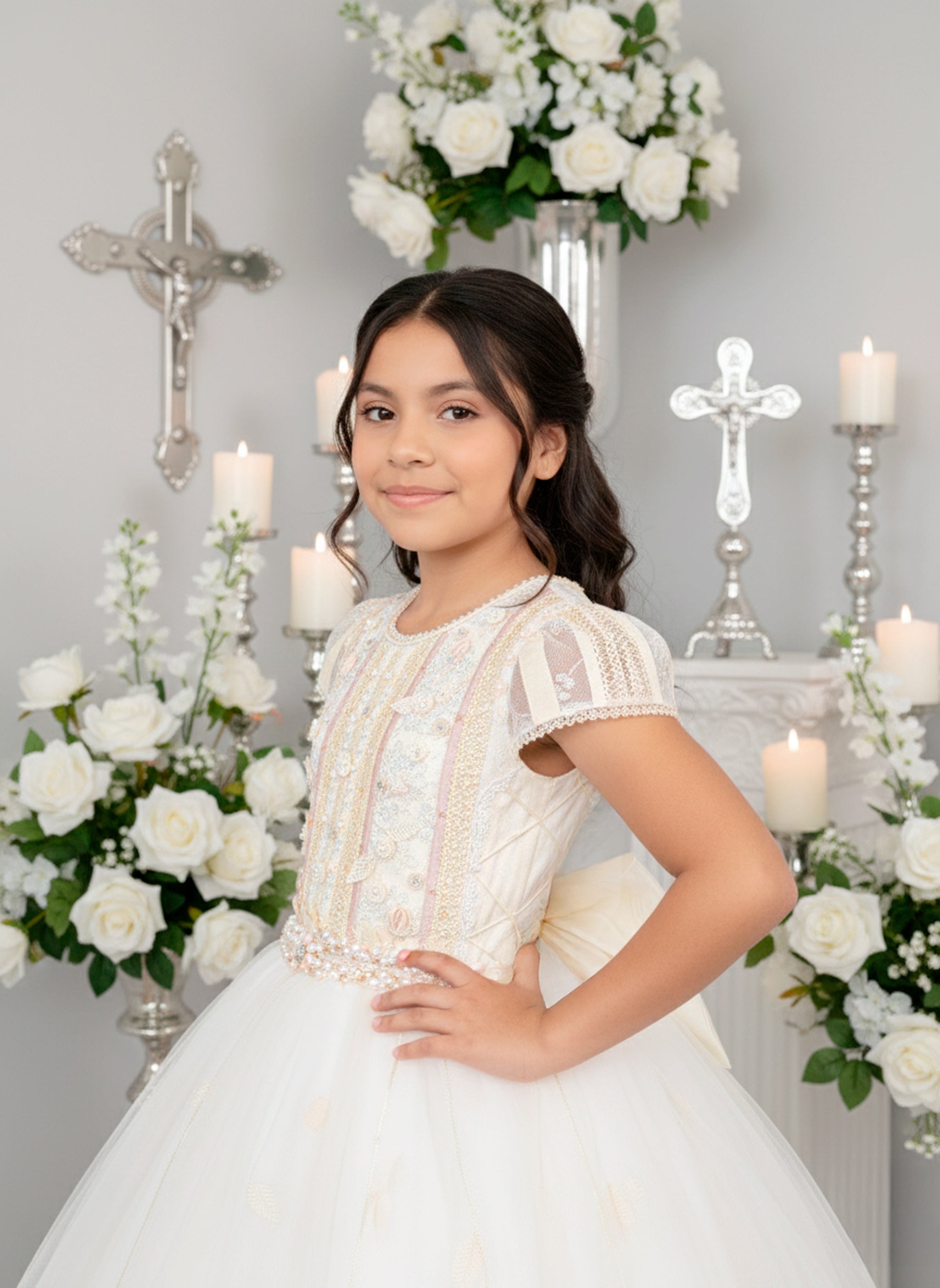 Vestido Primera Comunión Rosa 2