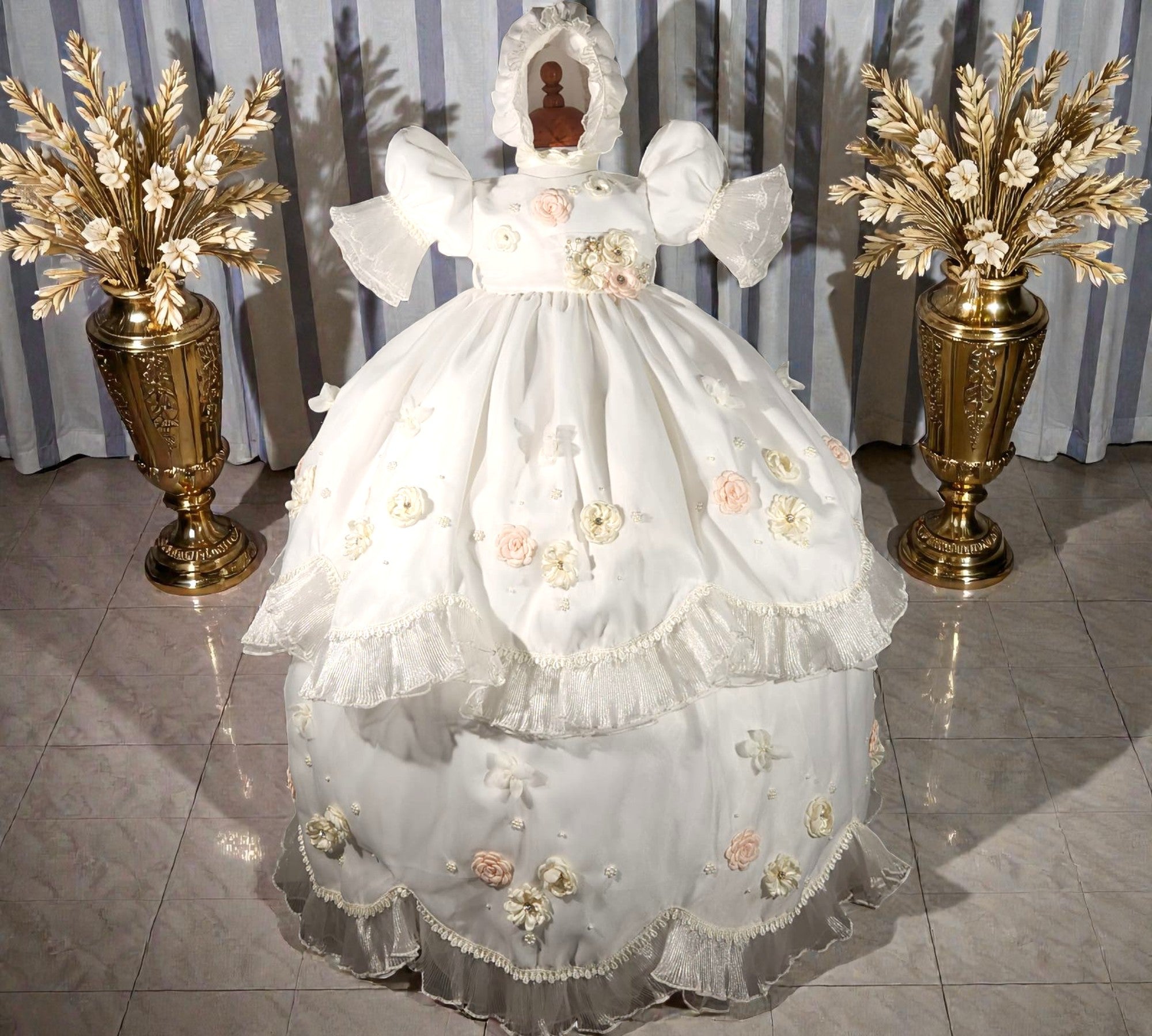 Ropón Niña Desmontable Hondas y Flores