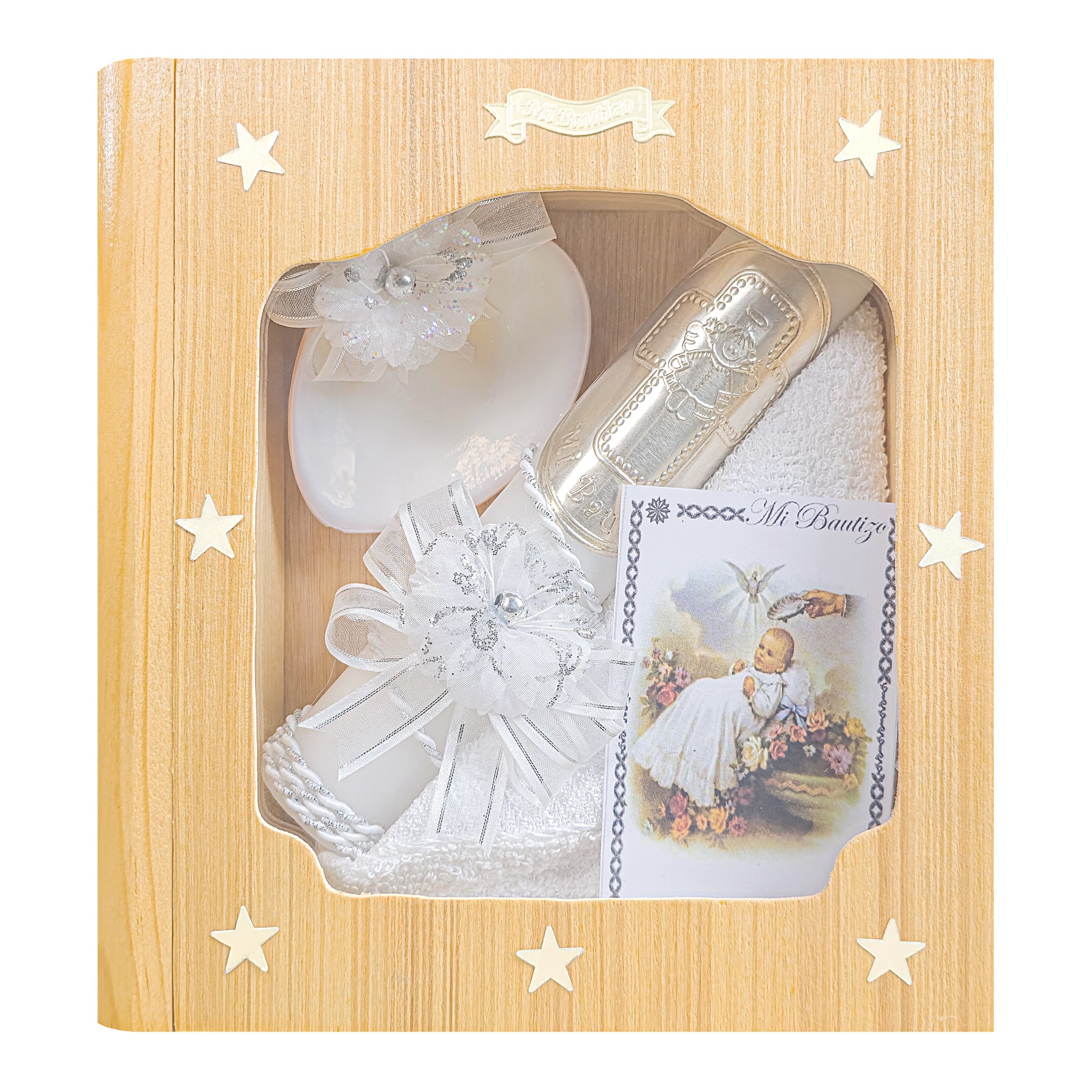 Kit de Vela Bautizo LIB-05 Madera Clara