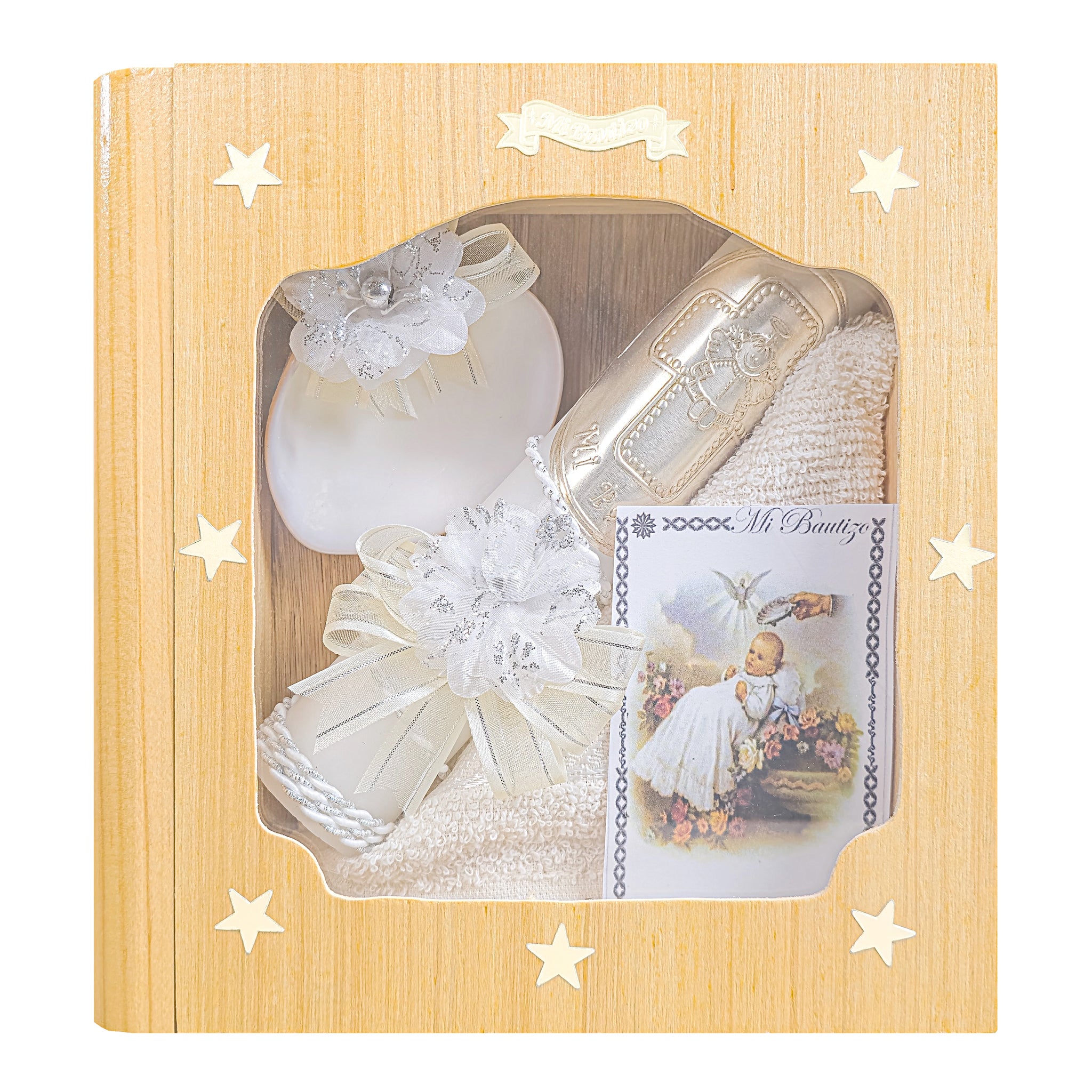 Kit de Vela Bautizo LIB-05 Madera Clara