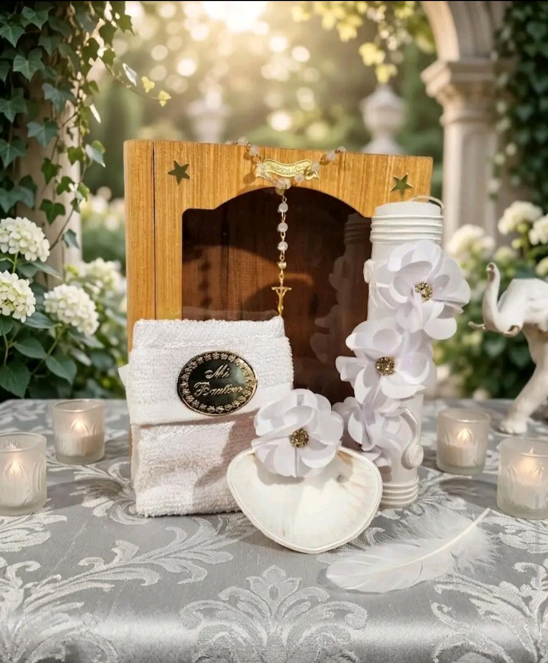 Kit de Vela Bautizo Lib-Mad-Clara-Flores
