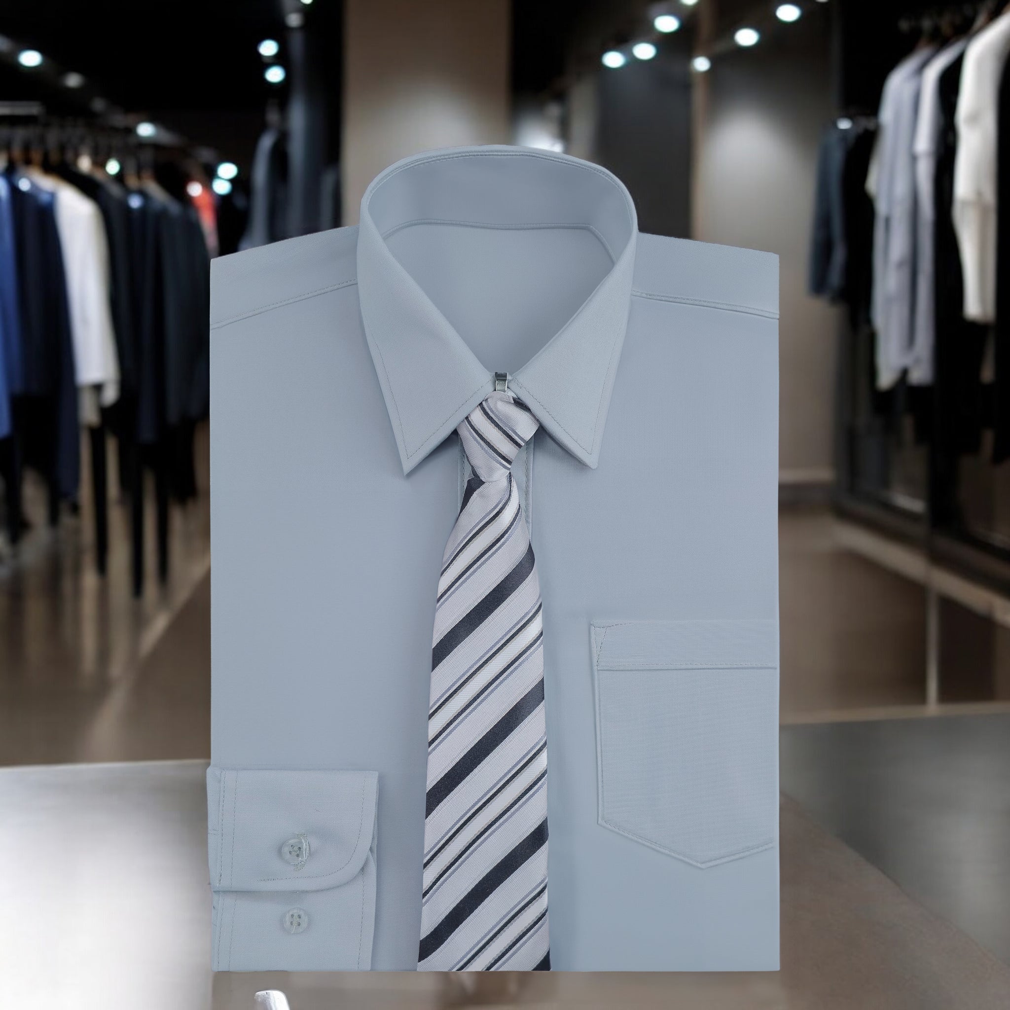 Camisa Manga Larga Gris Perla