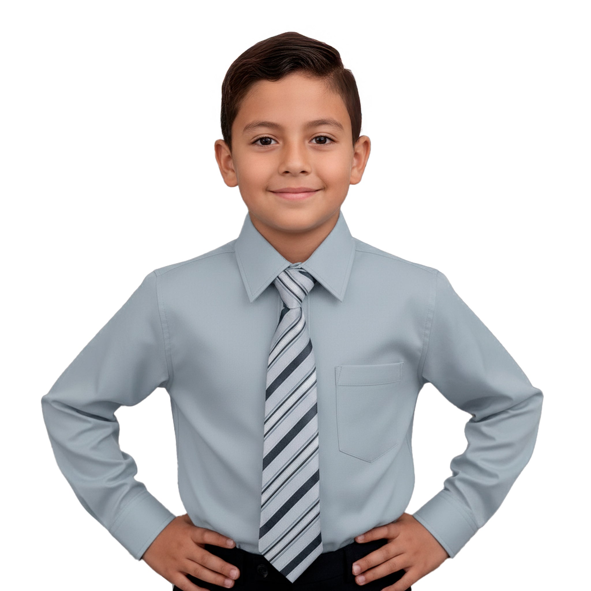 Camisa Manga Larga Gris Perla