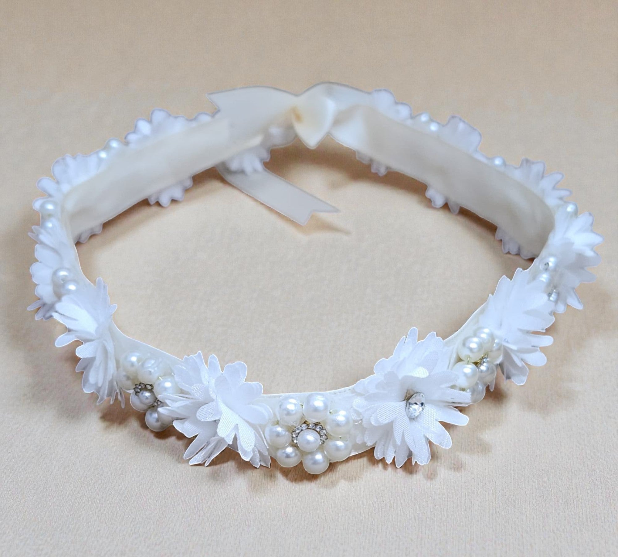 Corona Primera Comunion Flores Perla