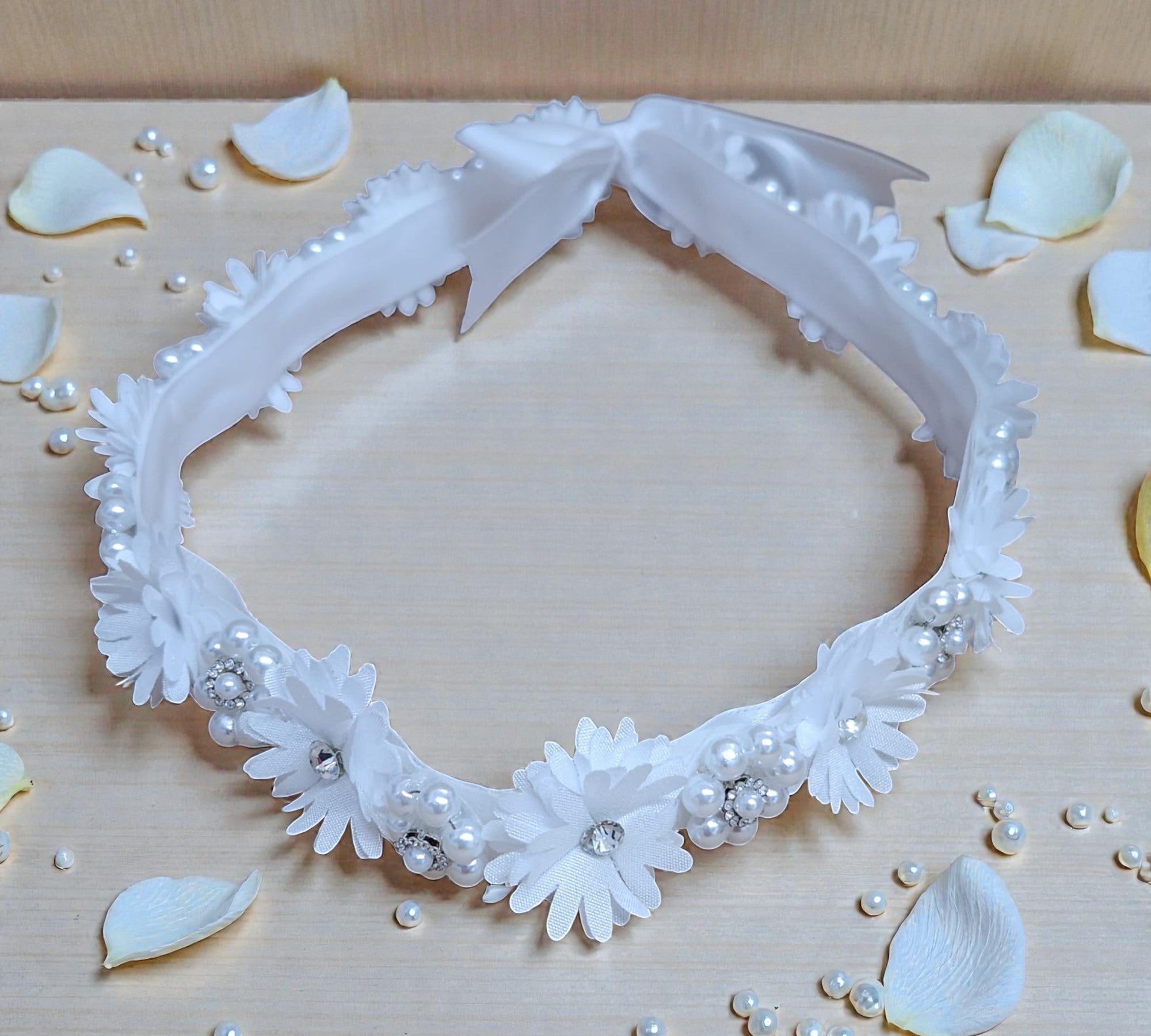 Corona Primera Comunion Flores Perla