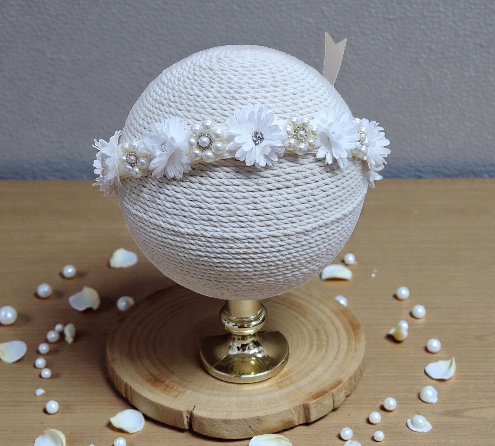 Corona Primera Comunion Flores Perla