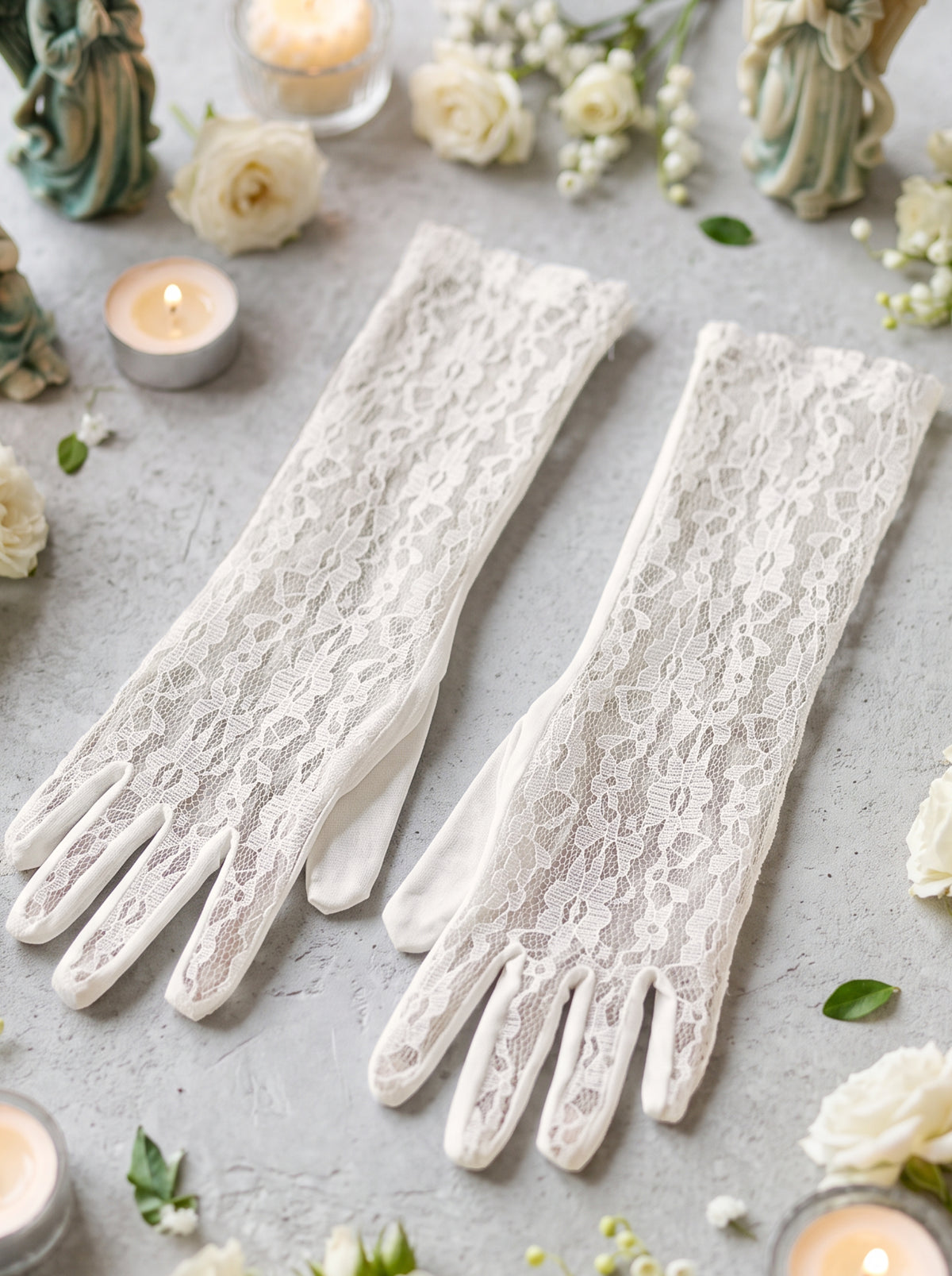 Guantes Primera Comunión Encaje 3/4