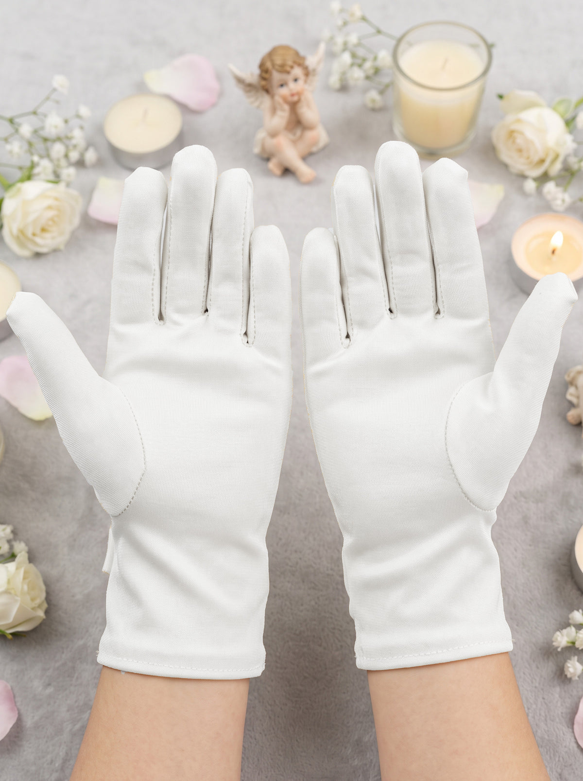 Guantes Primera Comunión Licra Moño Corto