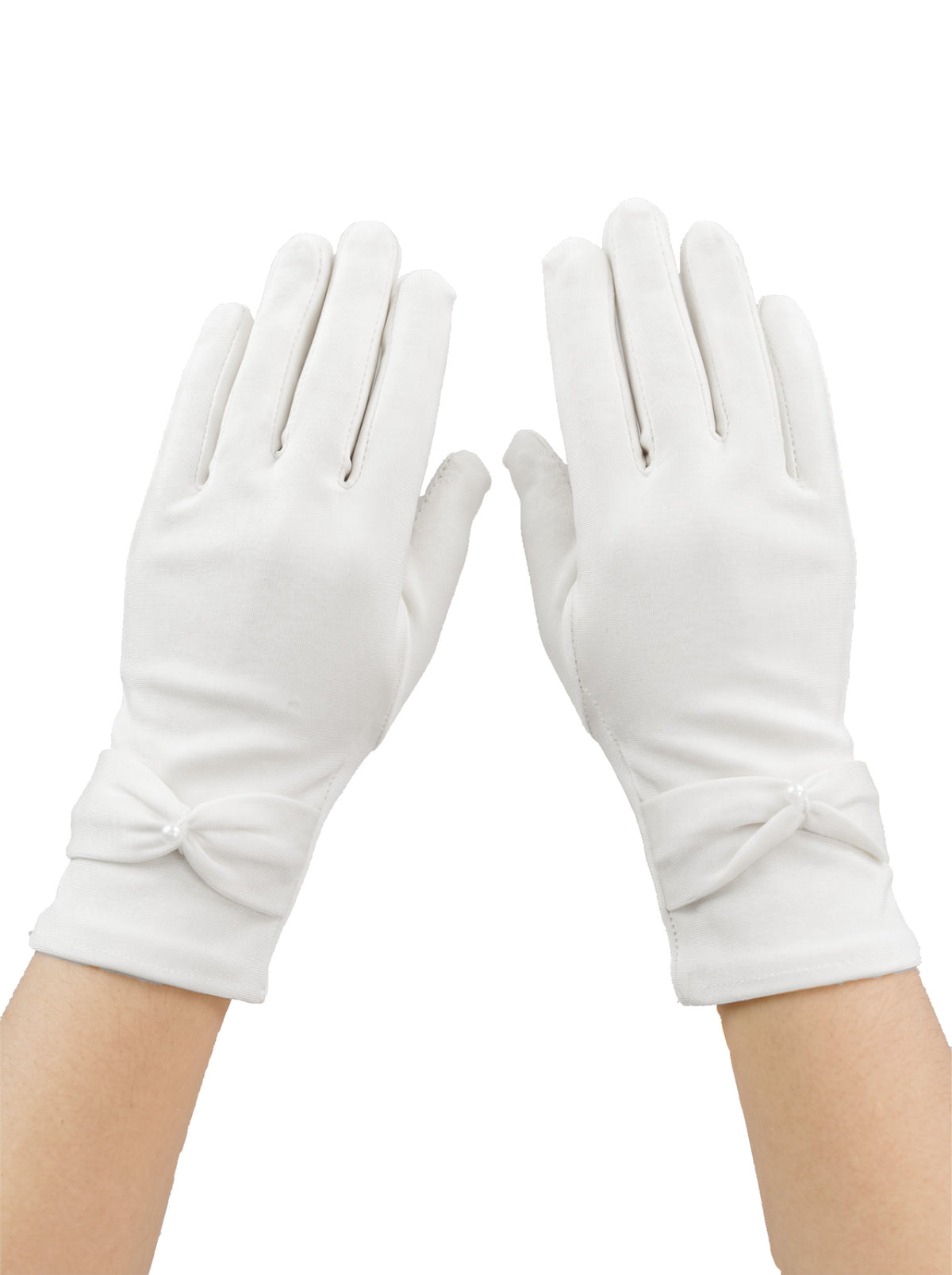 Guantes Primera Comunión Licra Moño Corto