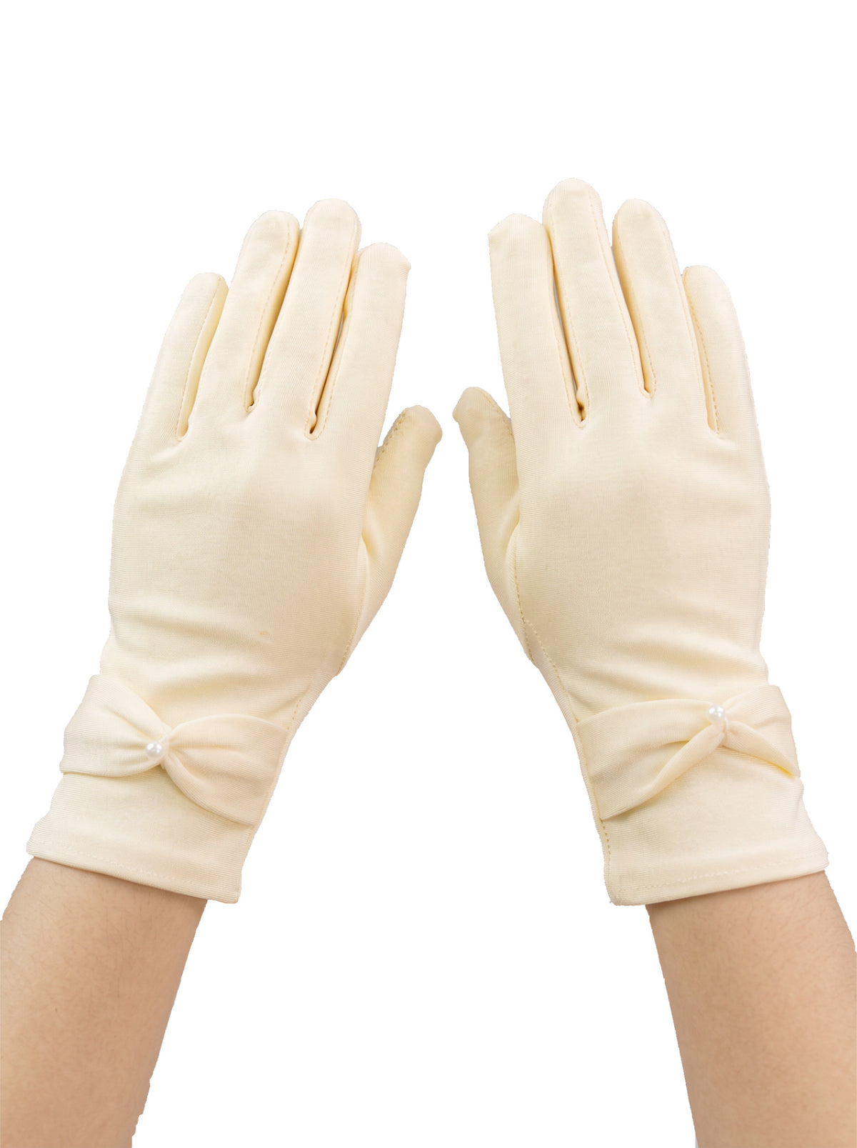 Guantes Primera Comunión Licra Moño Corto