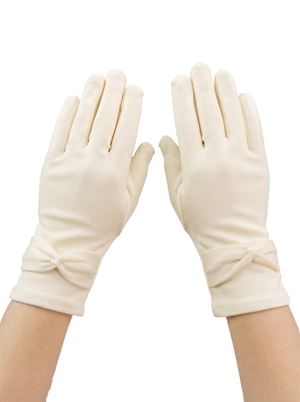 Guantes Primera Comunión Licra Moño Corto