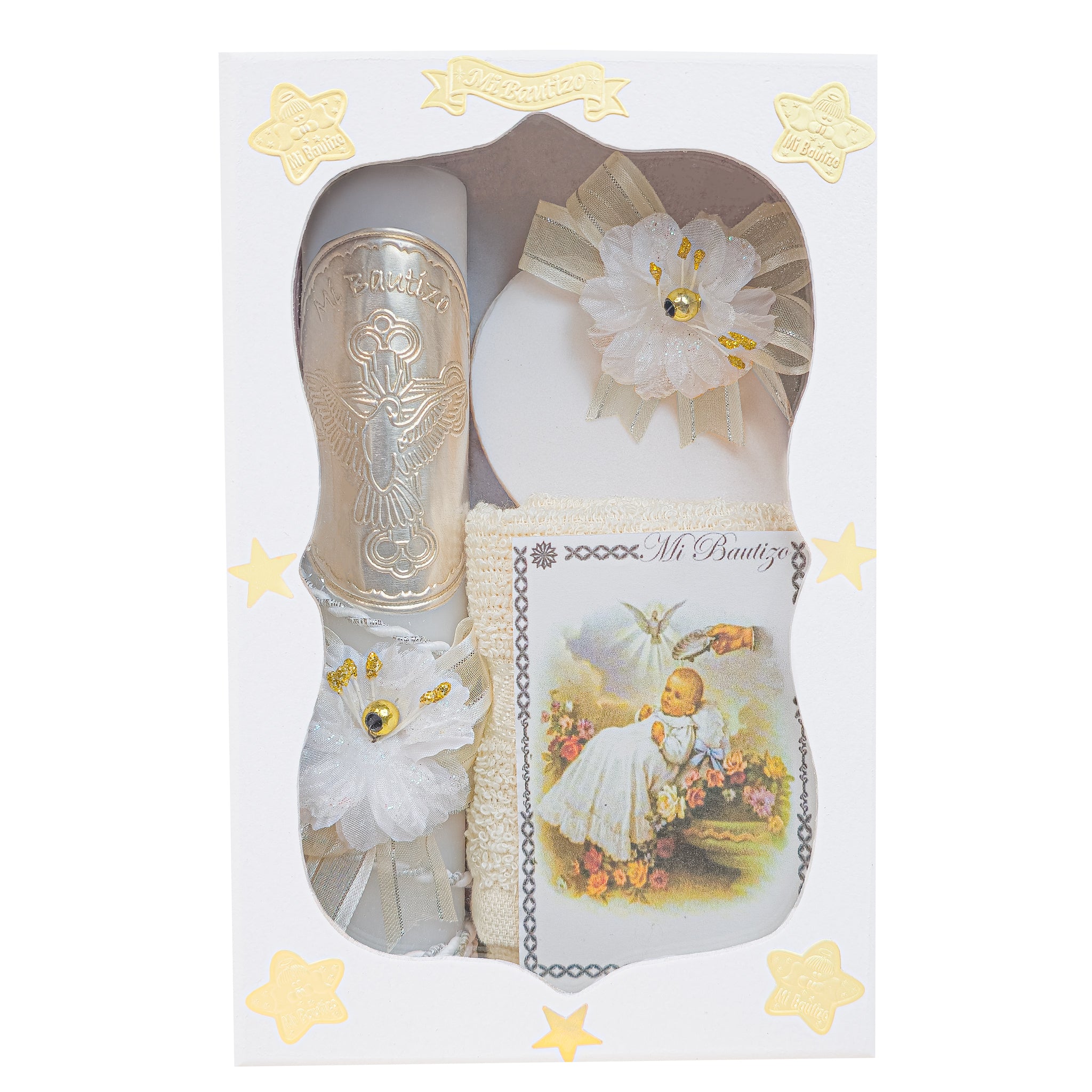 Kit de Vela Bautizo GA-03 Madera Blanca
