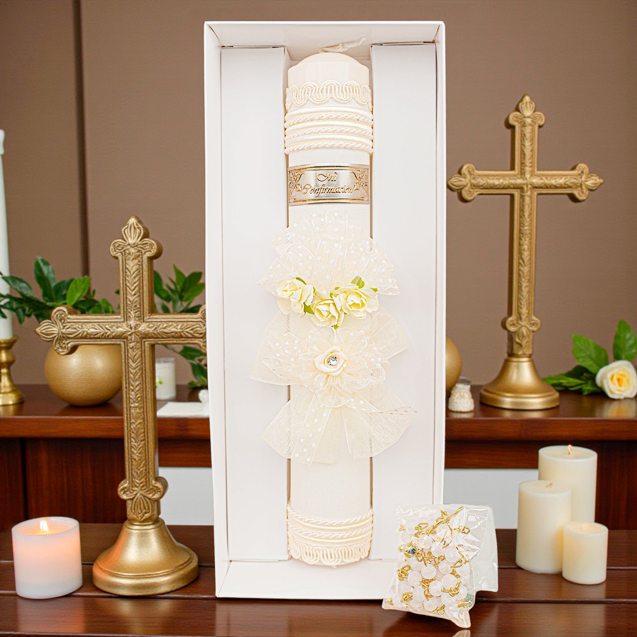 Kit de Vela Confirmación Con Rosario 410