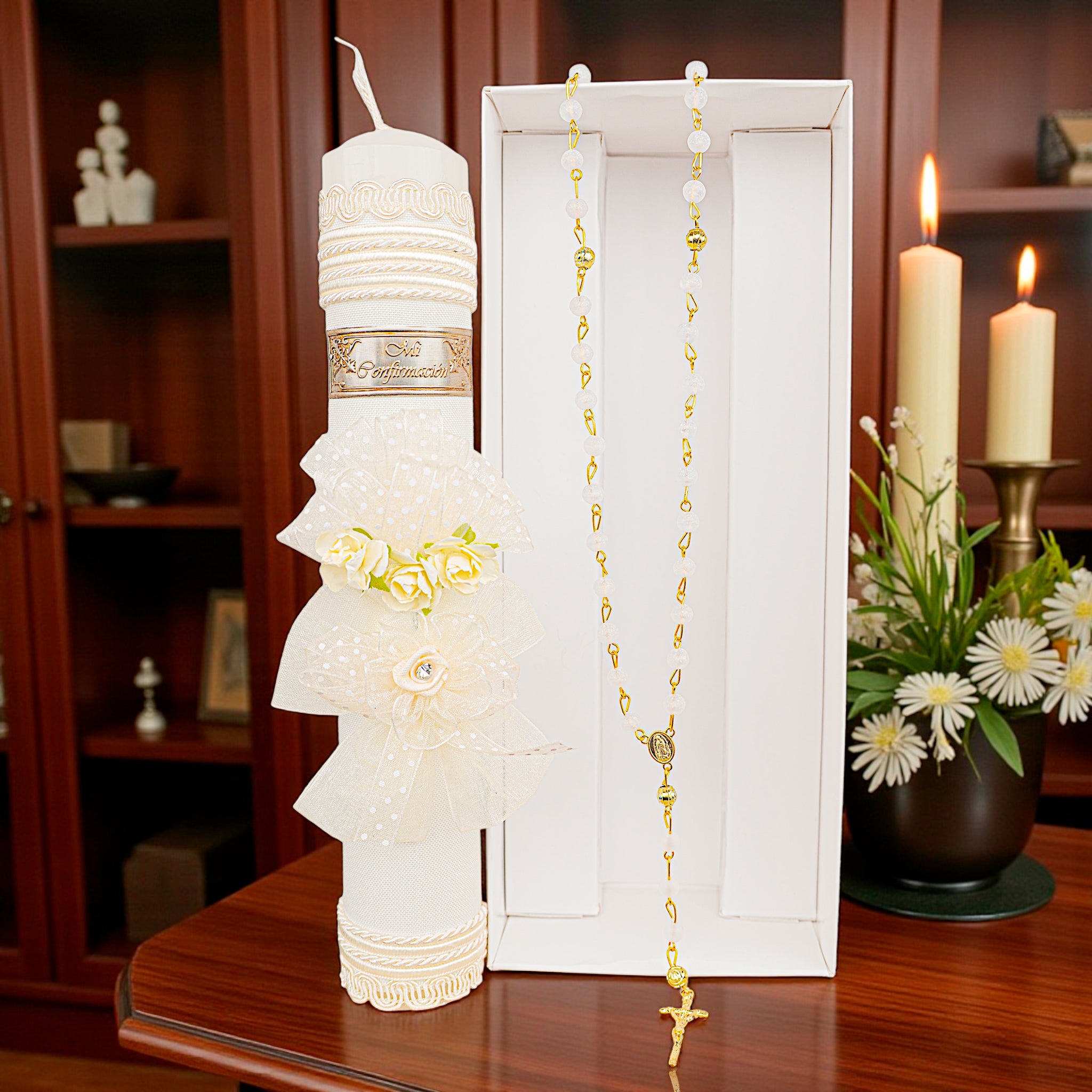 Kit de Vela Confirmación Con Rosario 410