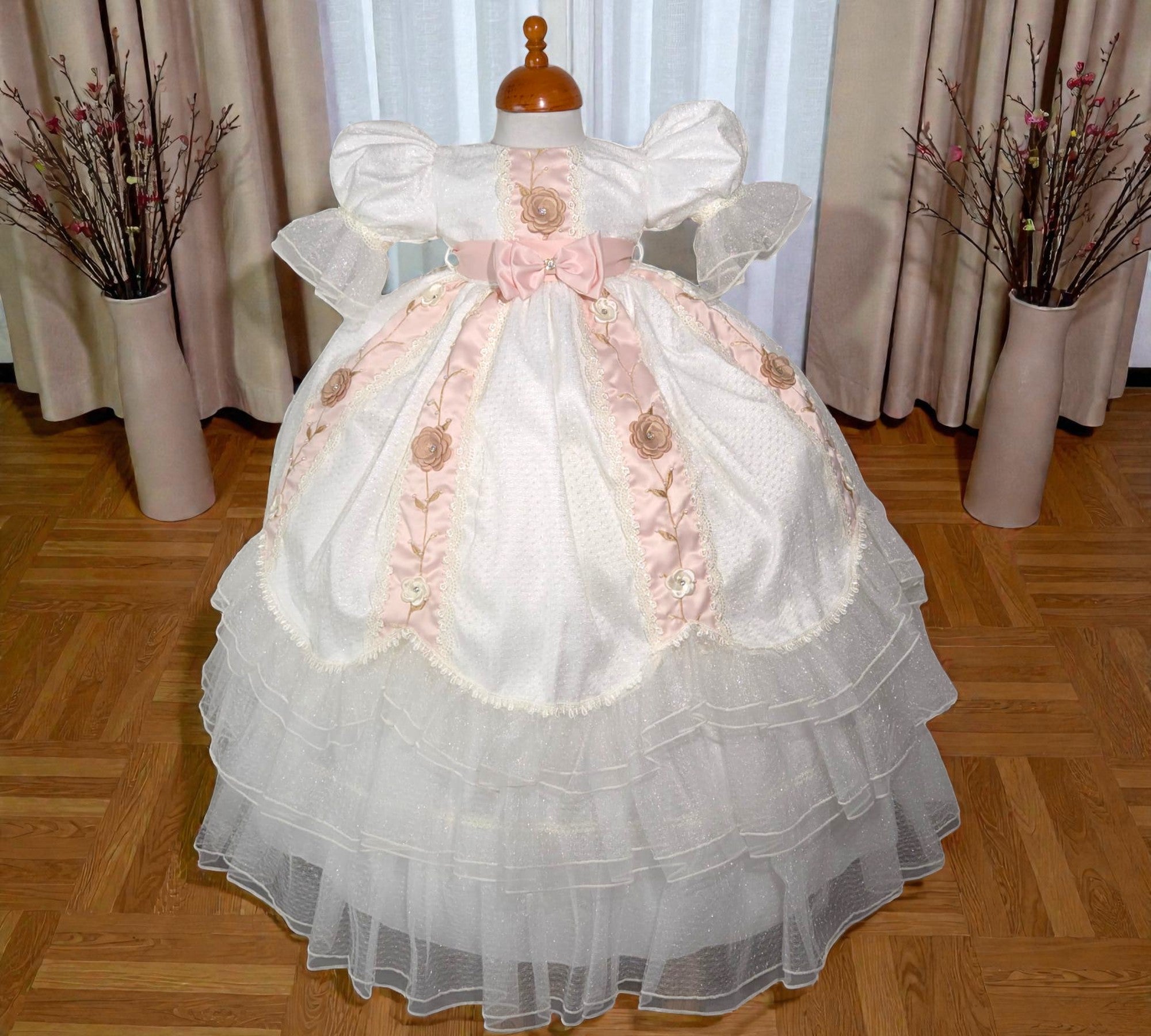 Ropón Niña Desmontable Tiras y Cuadros