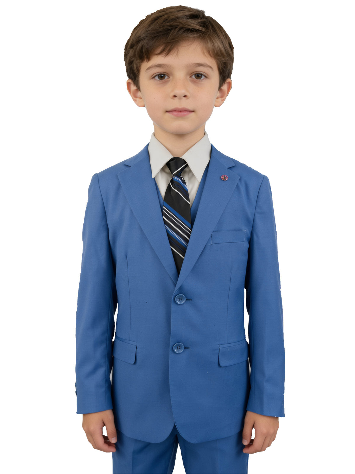 Traje juvenil Dalí índigo sobre fondo blanco — AMAZON-BLANCO
