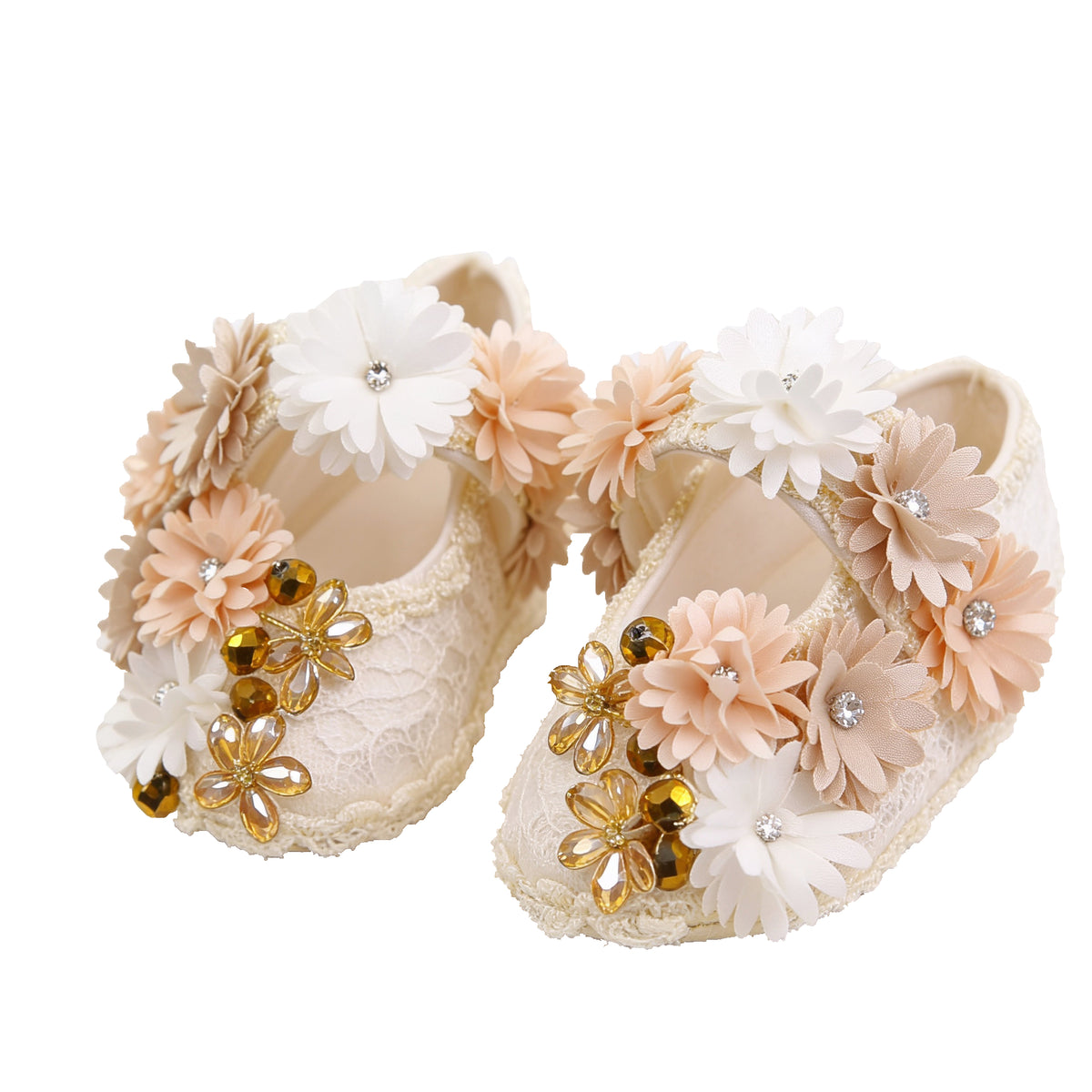 AMAZON-BLANCO Zapato Tela Bautizo 053 Hueso