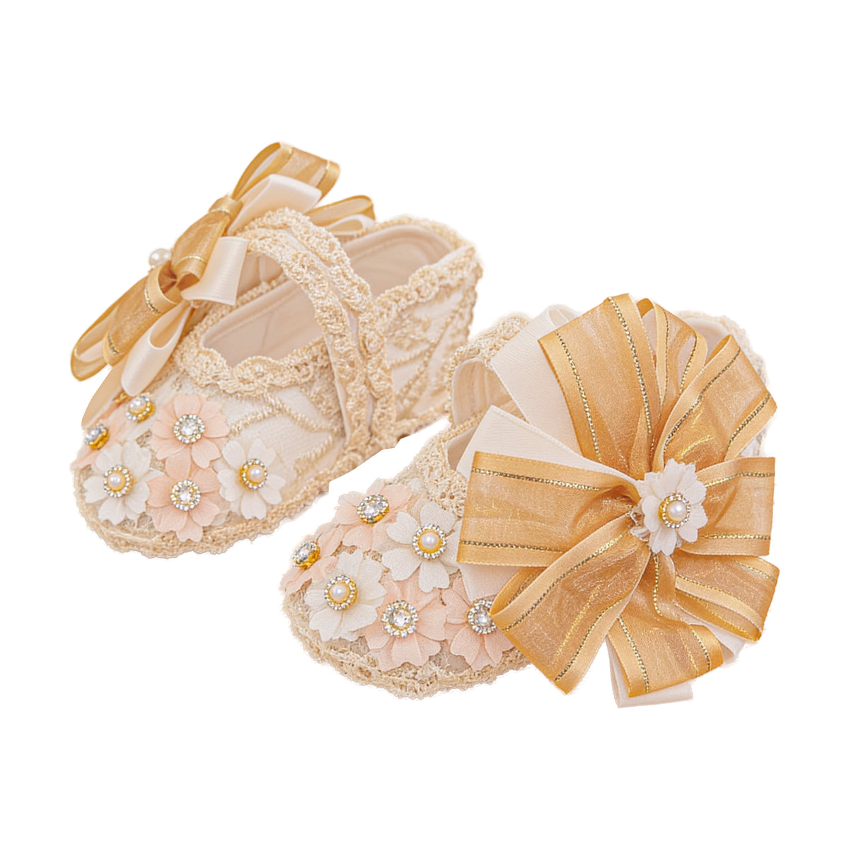 AMAZON-BLANCO Zapato Tela Bautizo 058 Hueso
